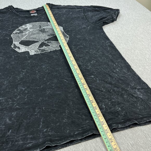 Harley-Davidson Shirt Mens 2XL Black Stonewash Skull Beartooth Billings Montana - Picture 11 of 12